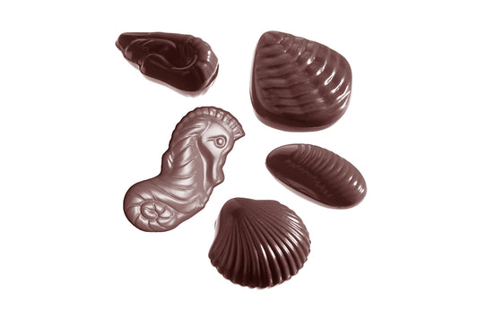 CW2373 - Chocolate World - Seafood Assorted 8 Figures Polycarbonate Mould