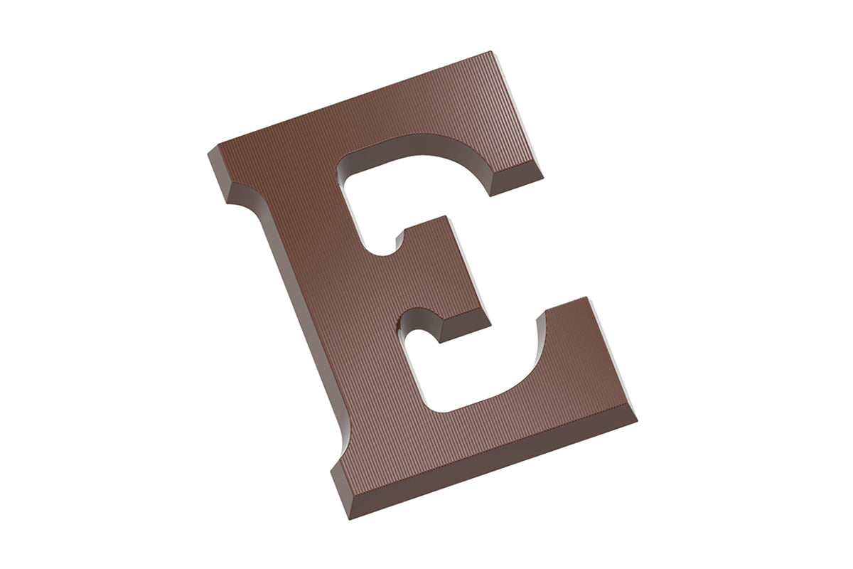 CW2404 - Chocolate World - Chocolate Letter E 135 g Polycarbonate Mould