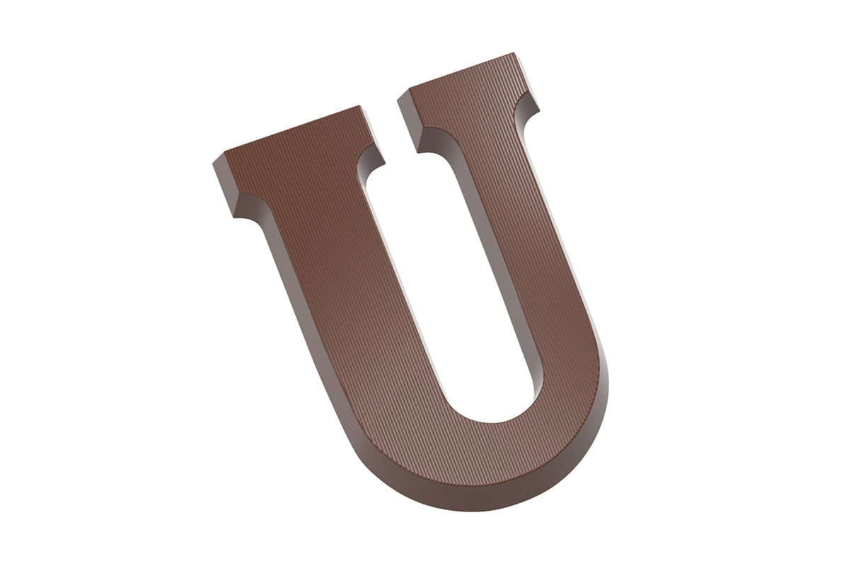 CW2420 - Chocolate World - Chocolate Letter U 135 g Polycarbonate Mould