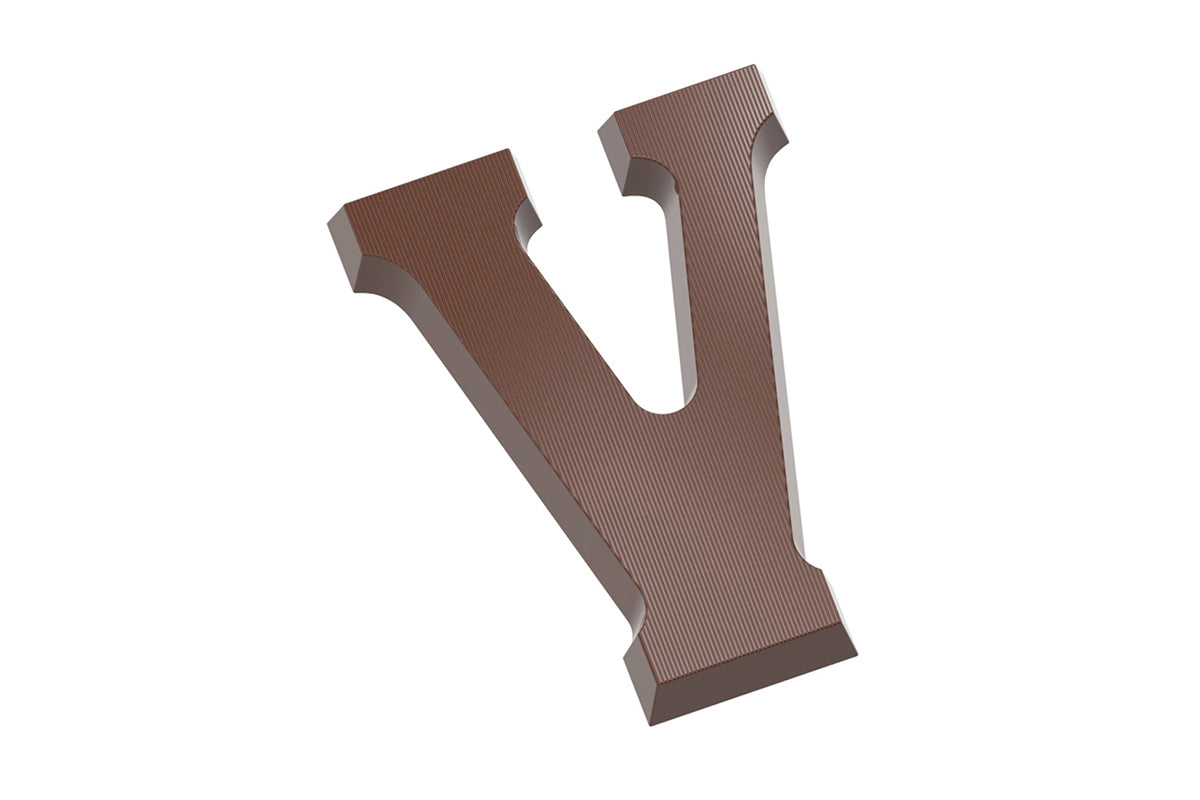 CW2421 - Chocolate World - Chocolate Letter V 135 g Polycarbonate Mould