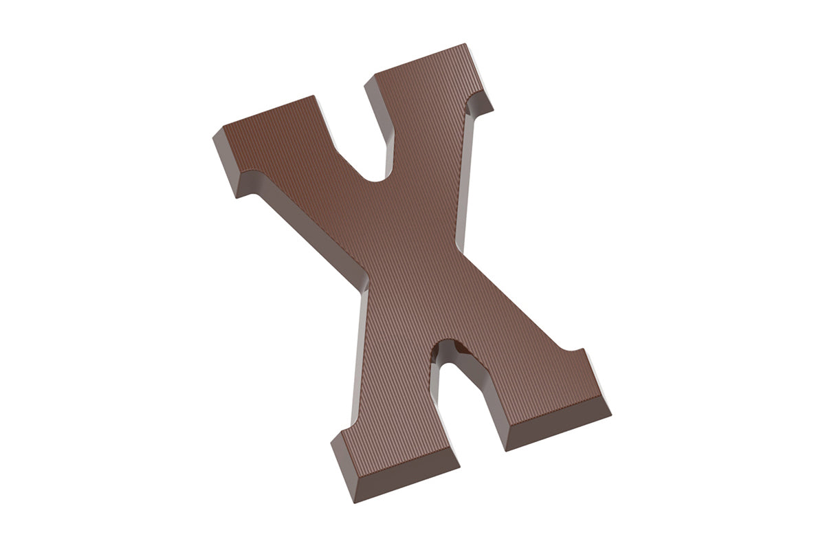 CW2423 - Chocolate World - Chocolate Letter X 135 g Polycarbonate Mould