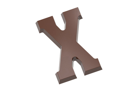 CW2423 - Chocolate World - Chocolate Letter X 135 g Polycarbonate Mould