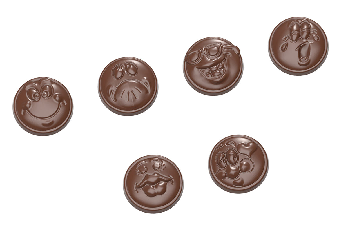 CW2457 - Chocolate World - Chocolate Smiley Polycarbonate Mould