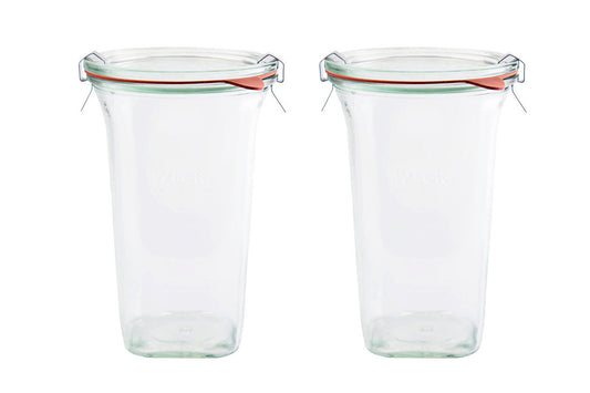 2x WECK® 769 - 795ml Quadro Glass Jar