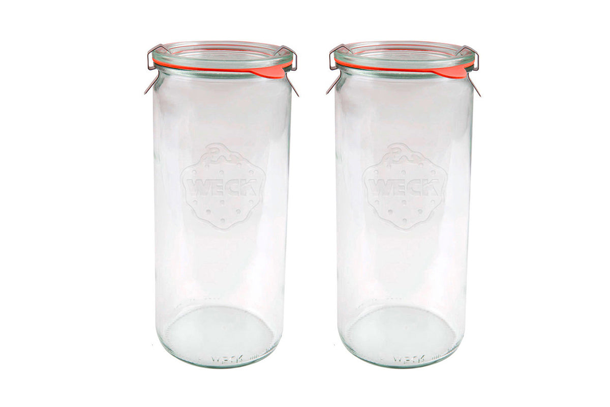 2x WECK® 908 - 1040ml Cylindrical Glass Jar