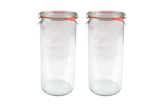 2x WECK® 908 - 1040ml Cylindrical Glass Jar