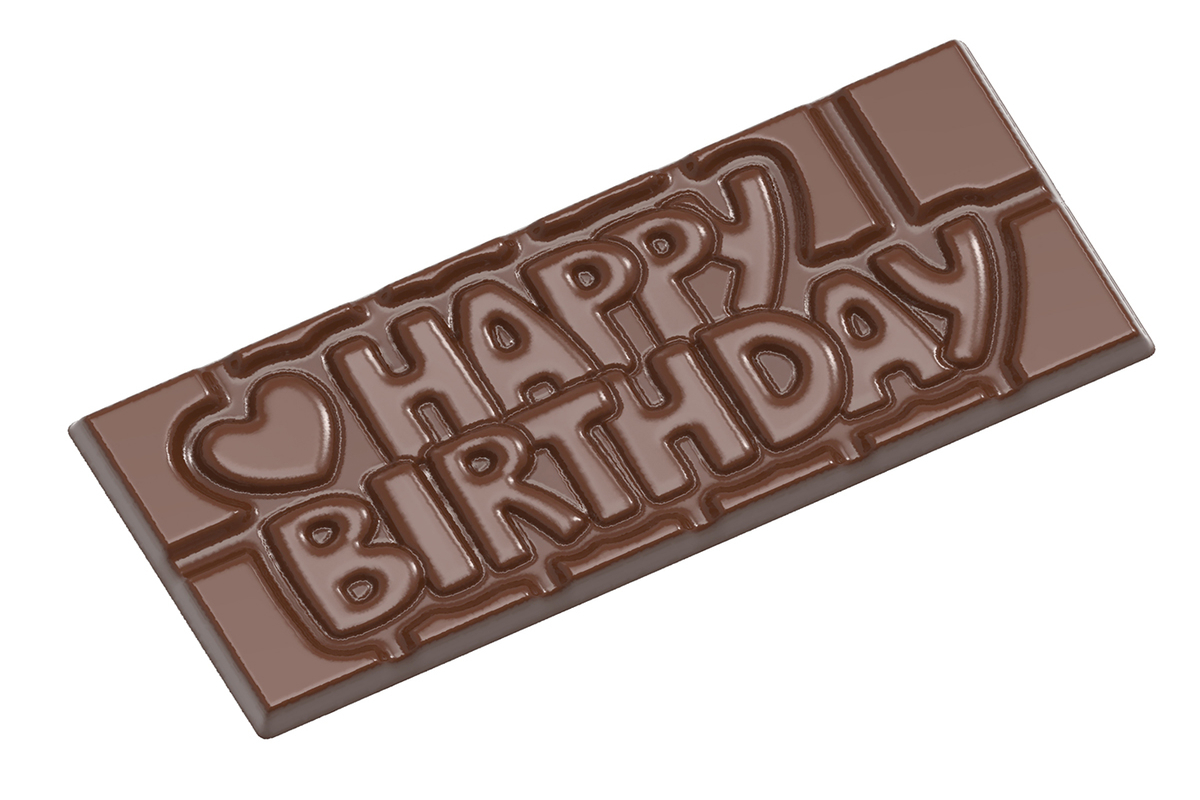 CW12010 - Chocolate World - "Happy Birthday" Tablet Polycarbonate Mould